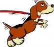 Dog on leash cartoon clip art 6388